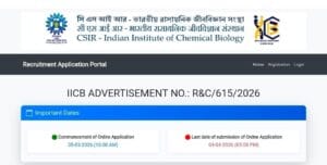 CSIR IICB MTS Recruitment 2026 Online Application Window and Important Dates