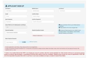 SSF Constable Recruitment 2026 Official Online Registration and Applicant Sign Up Page